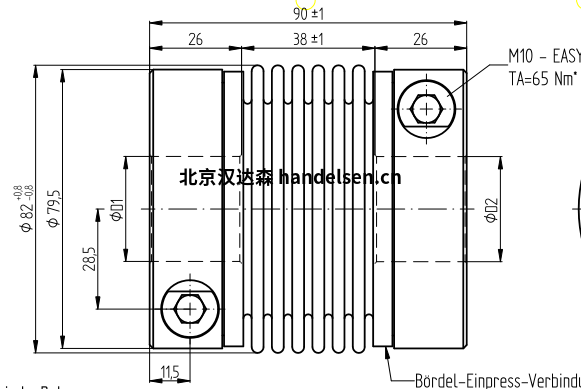 JAKOB 金屬波紋管聯軸器KM80