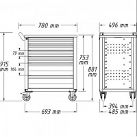 Hazet 177-7 178N-7/147帶滾珠軸承輪子工廠車間設備工具推車