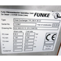 funke釬焊板式換熱器TPL 00-K-30-22用于制冷工程機械工程